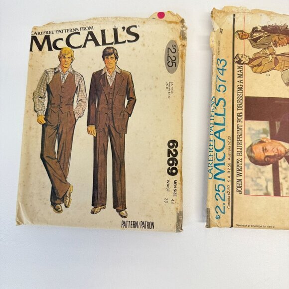 McCalls Vintage‎ Sewing Patterns LOT Mens Womens 5915 5743 6269 - Picture 2 of 6